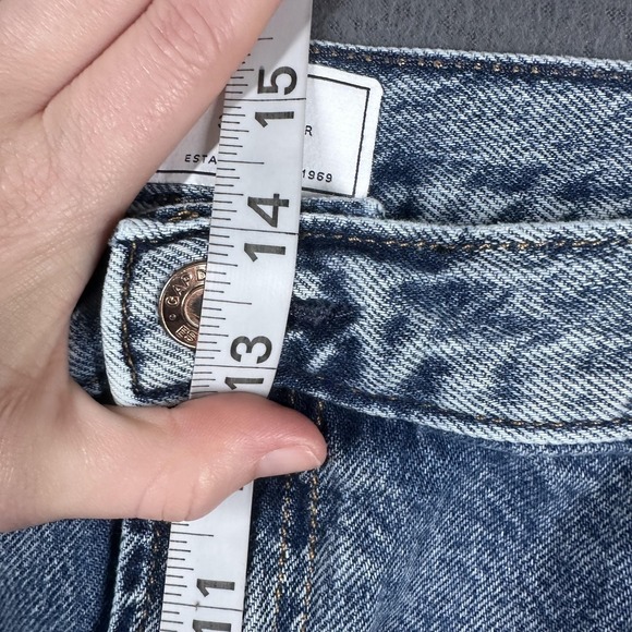 Gap High Rise Horseshoe Jeans Womens 35 Light Wash Blue Relaxed Wide Leg Denim - Picture 11 of 15